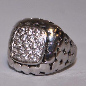 Stunning Designer 925 Sterling Silver Statement Cocktail Rings w Huge Stone